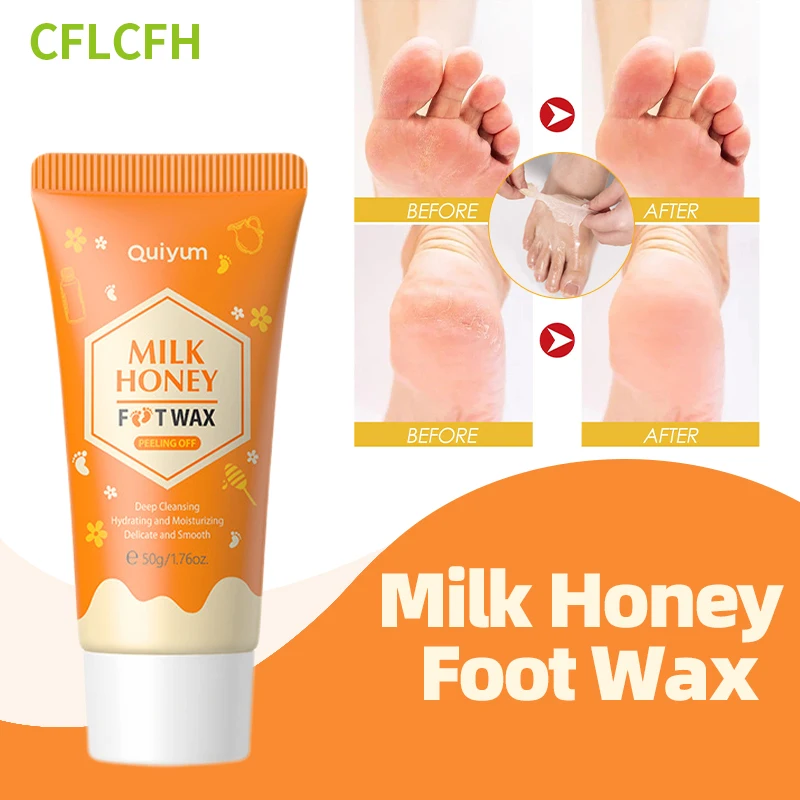 

Foot Wax Milk Honey Foot Mask Peel Dead Skin Callus Remover Nourish Moisturizing Hydrating Whitening Exfoliating Feet Care 50G