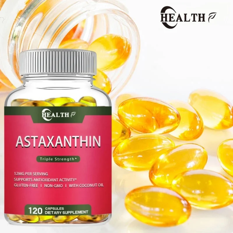 HEALTH Astaxanthin 12mg, 120 Soft Capsules, 4-month Supply | High Quality Astaxanthin Antioxidant Supplement