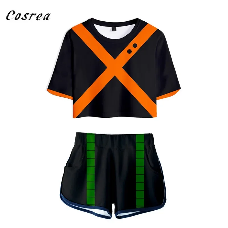Anime My Hero Academia Cosplay set di due pezzi donna Sexy T Shirt Shorts My Boku No Hero Academia palestra uniforme tuta ragazze