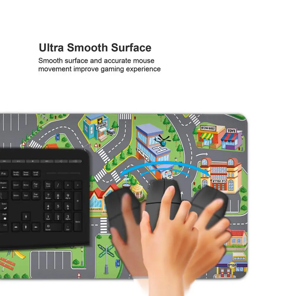 Pc Gaming Setup Accessories City Road Cartoon Mouse Pad Large Desk Mat Mousepad Gamer 900x400 Computer Table Mats Office Xxl