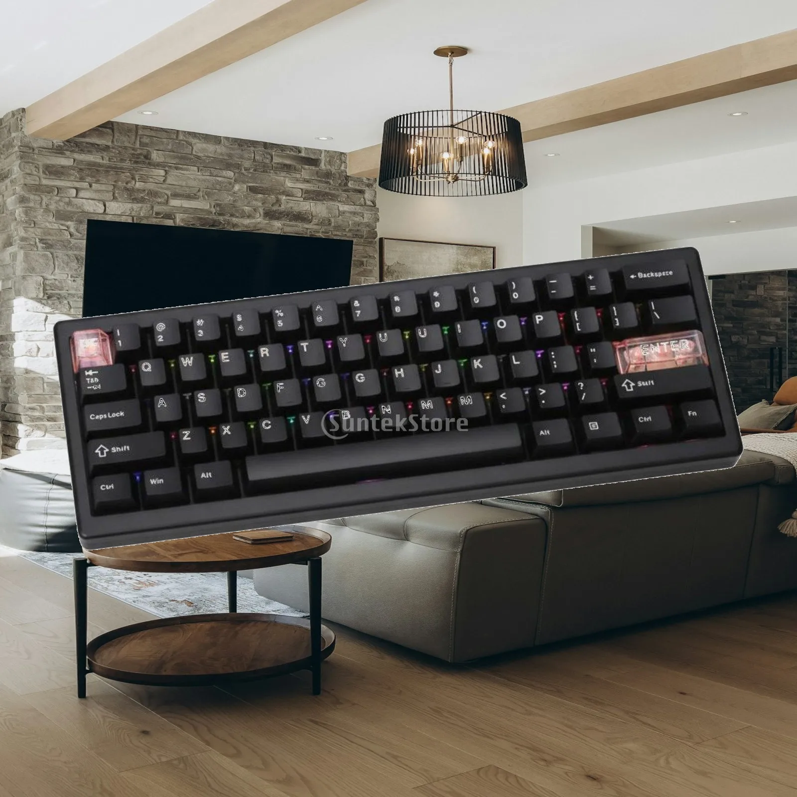 60% Mechanical Keyboard Three-Mode Keyboard RGB Backlit Computer Peripheral for Coders, Travel, Gaming, Office