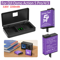 Battery for DJI Osmo Action 5 Pro 2250mAh Action 4 3 Camera Batteries and Fast Charger for DJI Osmo Action 3 4 5 Pro Accessories