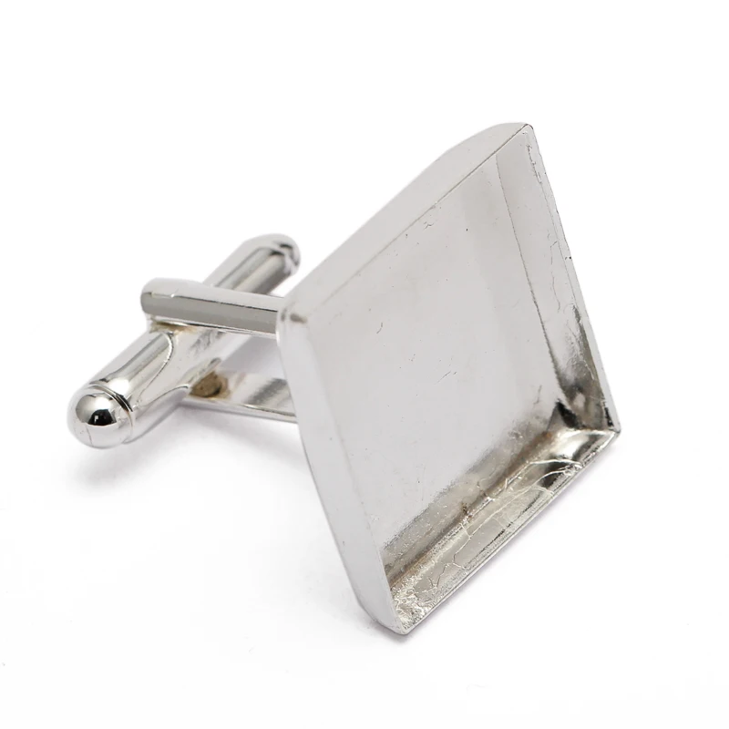 10pcs/lot Square 16mm Cabochon Base Cufflink Settings Spacer Blank Base Bezel Trays for Photo Cobochon Cameo Cufflinks DIY Craft