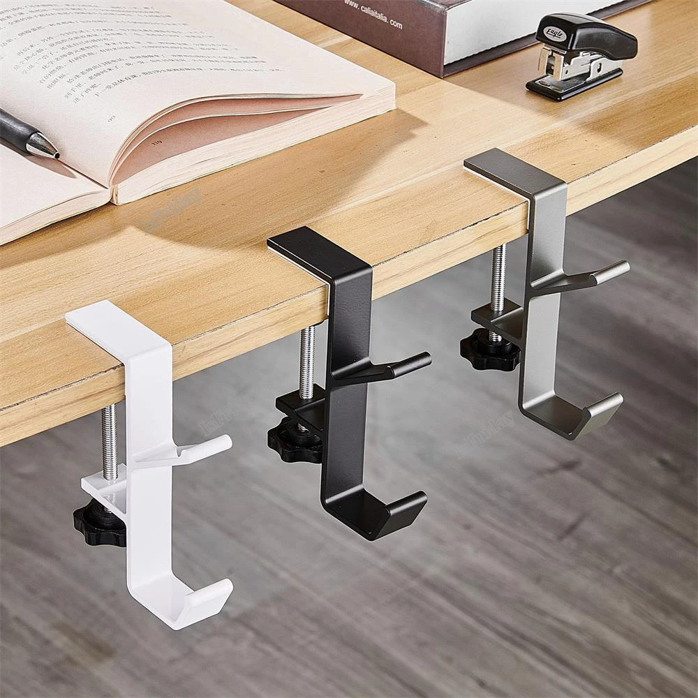 1 pz regolabile Desk Edge Hook Gaming Headset Desk Hanger zaino Storage Hanging Hook Holder senza perforazione Home Office Organizer
