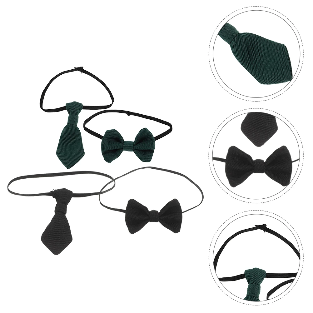 

4 Pcs Tie Decorative Bow Mini Neckwear Dollhouse Accessory Miniature Necktie Bowties