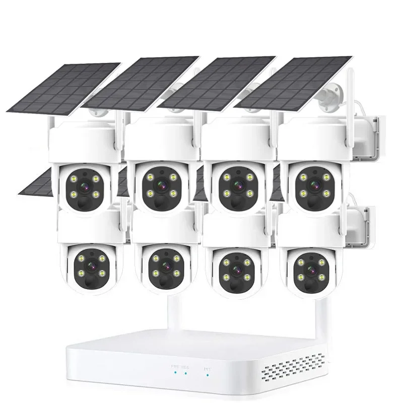 Wifi Solar PTZ Security Outdoor  System 4MP 10CH NVR Kit Two Way Audio Wireless CCTV IP  Video Surveillance  8CH