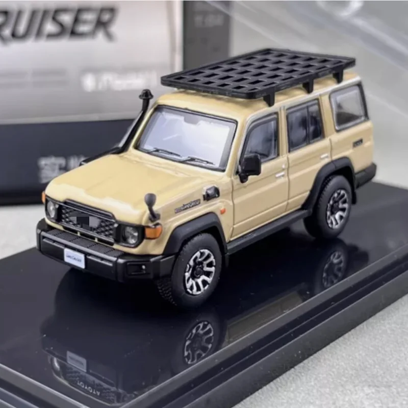 Model 1 1:64 Yellow Land Cruiser LC70 ORV Off Road Model Metal Diecast Car