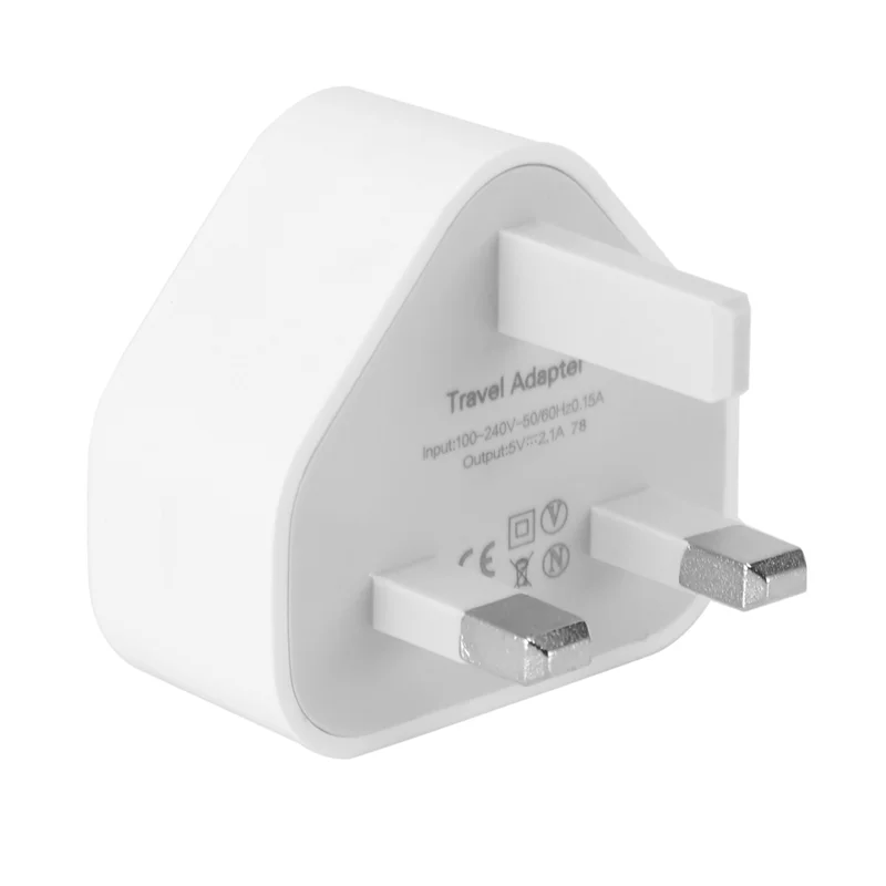ABGI-3X Universal USB UK Plug Adaptador de cargador de pared de 3 pines con puertos USB Cargador de viaje Carga para teléfono Ipad (2 puertos)