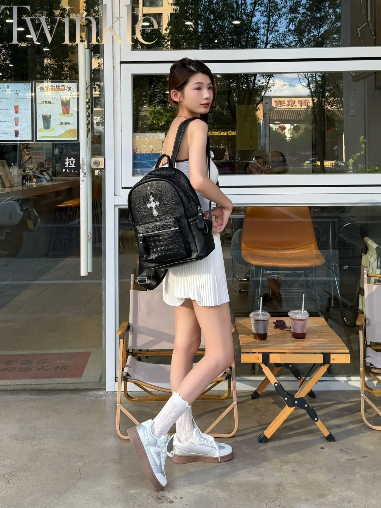 Black Gothic Crocodile Pattern Backpack Men Women Premium Quality Niche Y2K Shoulder Bag School Bookbag Casual Daypack