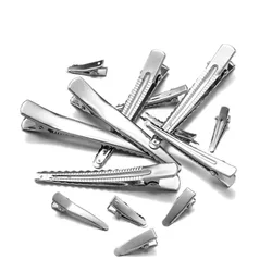 20Pcs 25/30/35/40/45/50/60/80mm Flat Single Prong Metal Single Alligator Hair Clip Base DIY Hairpins Jewelry Making Accessories