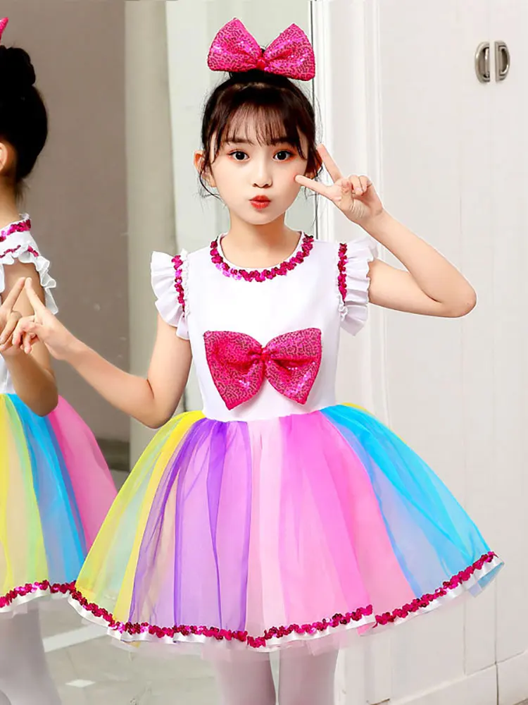 Costume de Jazz pour filles, Costume de danse sur scène pour filles, Costume de danse Hip Hop, vêtements de spectacle sur scène de Ballet, vêtements de spectacle pour enfants