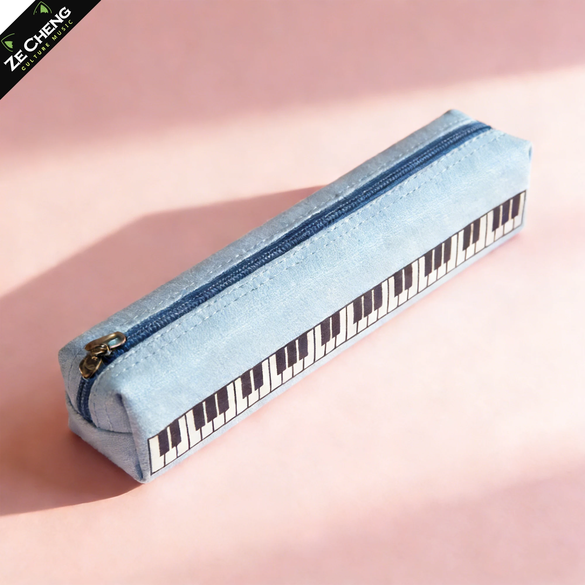 Students Music Pencil Case - Minimalist High-Capacity Piano Design Bag for Pens & Art Tools