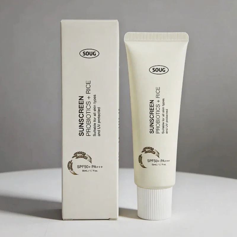 

Корейский солнцезащитный крем с пробиотиками и рисовым экстрактом SPF50+ Освежающий, увлажняющий, нежирный, высокоэффективная защита от УФ-излучения, корейский уход за кожей