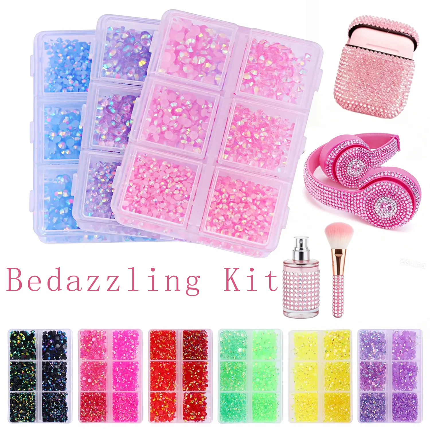 AB Flatback Jelly Resin Strass für Bastelarbeiten, Gesichts- und Augen-Make-up, Becher, Flaschen, DIY-Bastelarbeiten, Kleidung, Schuhe, Handys