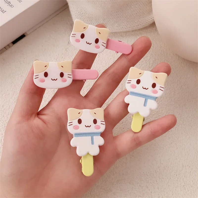 2 قطعة/الوحدة Kawaii الكرتون القط مشبك شعر غطاء الرأس إكسسوارات الشعر باريت هريرة BB مقاطع الفتيات
