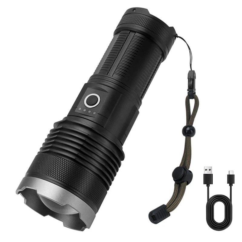 

Remote focused flashlight - Multi-functional emergency rechargeable battery-powered outdoor device - Features a function to exte