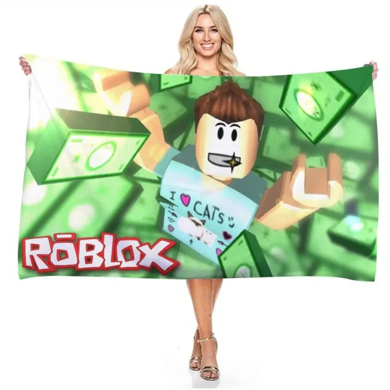 حار ROBLOX لعبة الكرتون المطبوعة منشفة استحمام ناعمة الرياضة في الهواء الطلق منشفة الشاطئ التجفيف السريع مناشف الشاطئ الهدايا #1