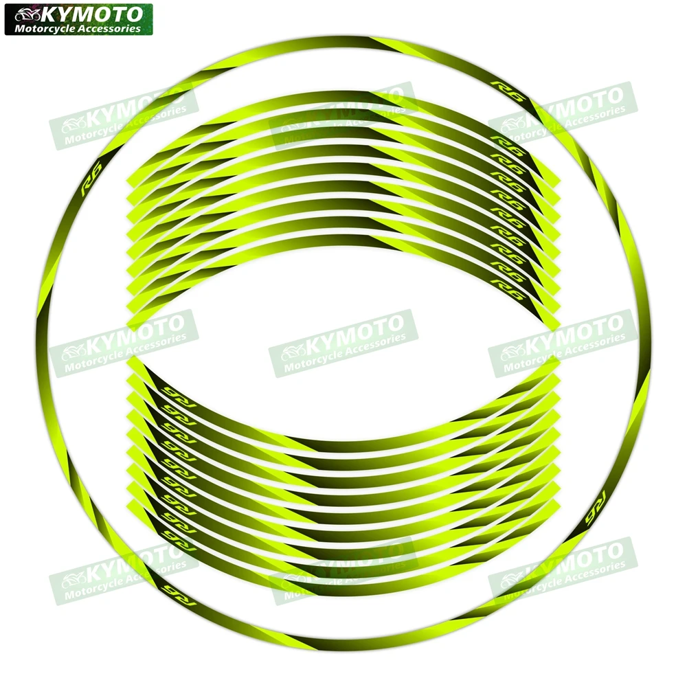 Reflective motorcycle wheel decals waterproof wheel wraps rim stripes 17-inch fairing modification suitable for YZF R 6 R6