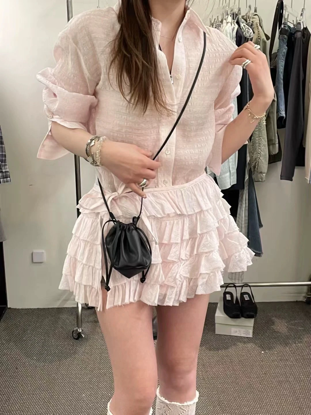 

Удобная летняя новинка Sle PREON, свободная пышная юбка-тортик, комплект штор с рюшами, женский ансамбль из полиэфирного волокна L...