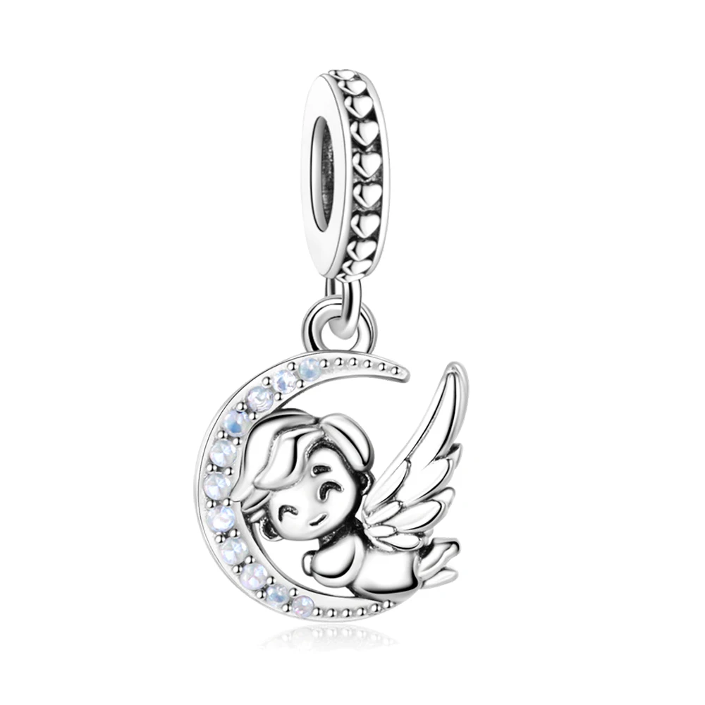 Pan Charms Original Moon Angel Doll Dangle Charm Bracelet Pendant Jewelry