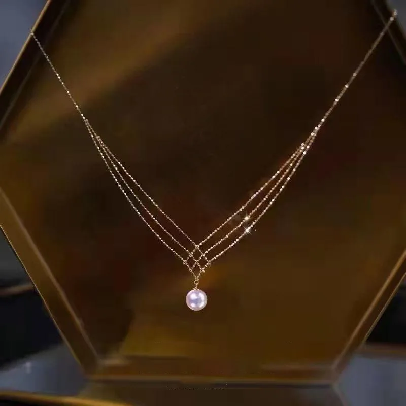 France Natural Pearl Women Pendant Necklace Classic Simple Korea Design Neck Chain Choker Boutique Pearl Jewelry Birthday Gifts