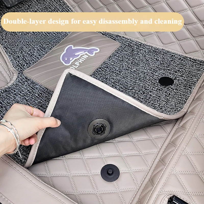 

For BYD Dolphin Mini 2022 2023 2024Full Surrounding Car PU Leather Foot Mat Carpet Foot Mats Wear Anti Slip