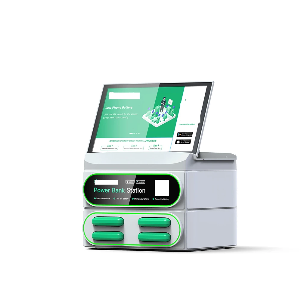 شاحن الهاتف المحمول القابل للتكديس، محطة شحن تأجير الطاقة المشتركة مع شاشة