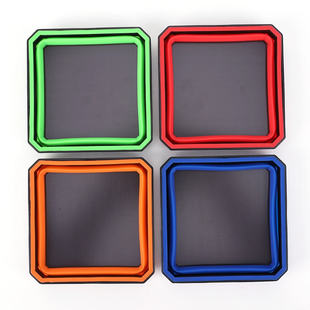 4.53 In Tools Parts Storage Box Multicolor Collapsible Magnetic Parts Tray Magnetic Tray Box for Screw Bolts Nut Washers Pins