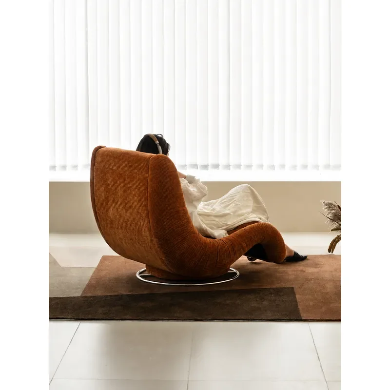 Bay Window Recliner Sofa Single Fabric Rocking Chair for Balcony Home Leisure Sleeping Lazy Couch