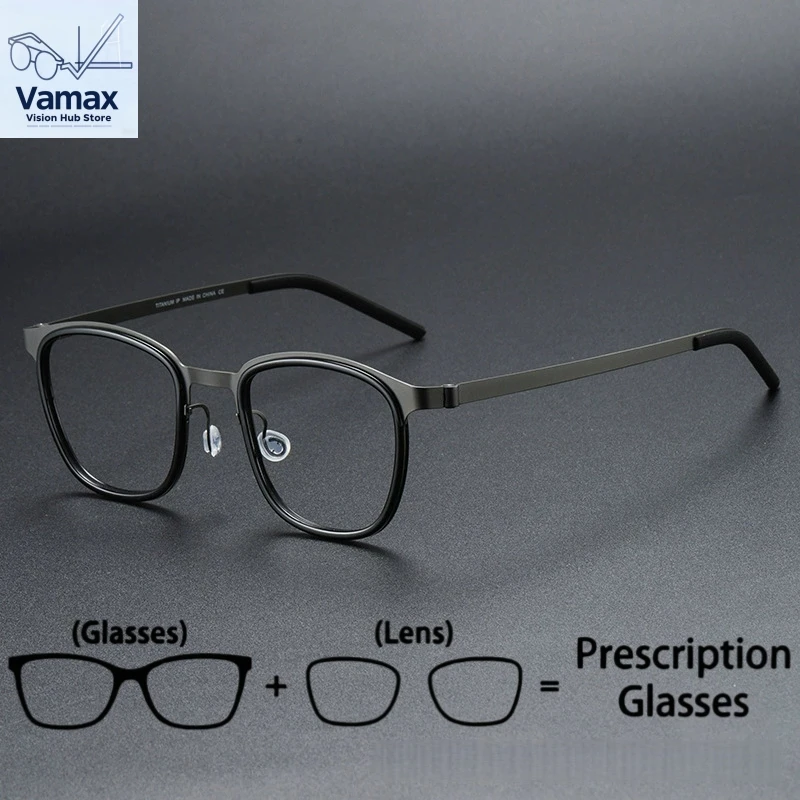 

Square Titanium Prescription Eyeglasses Frame For Men Women Reading Glasses Fashion Myopia Eyewear
