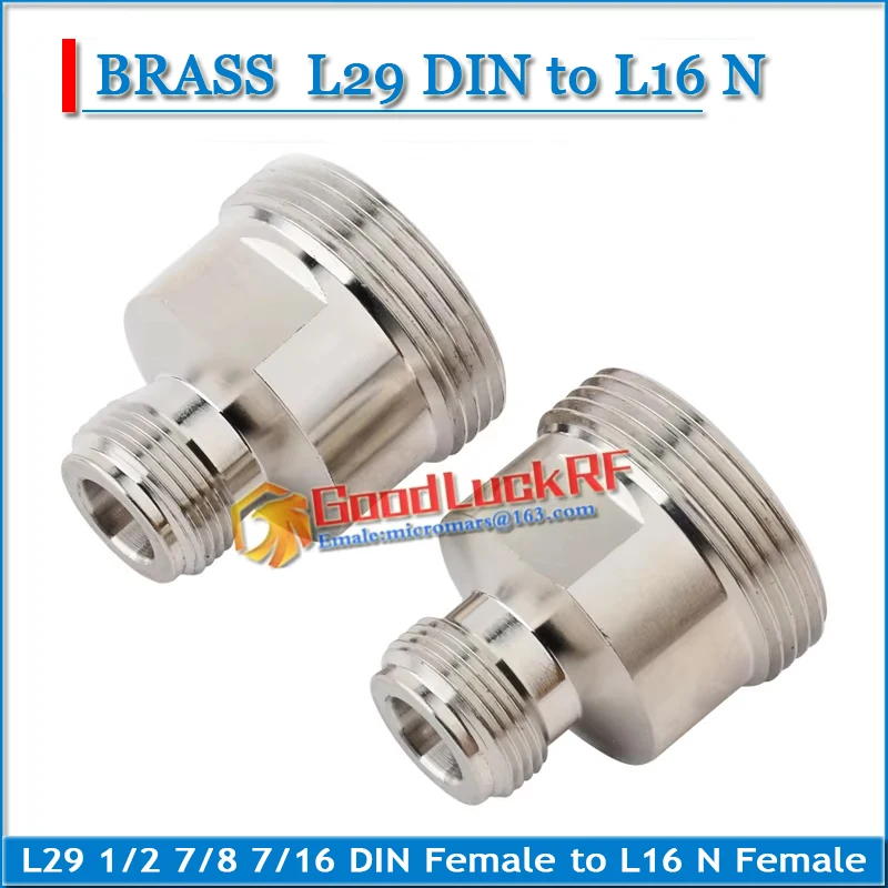 L29 1/2 7/8 7/16 DIN Female to L16 N Female Plug Cable Connector Socket Jack Straight Brass Coaxial RF Connector Adapters