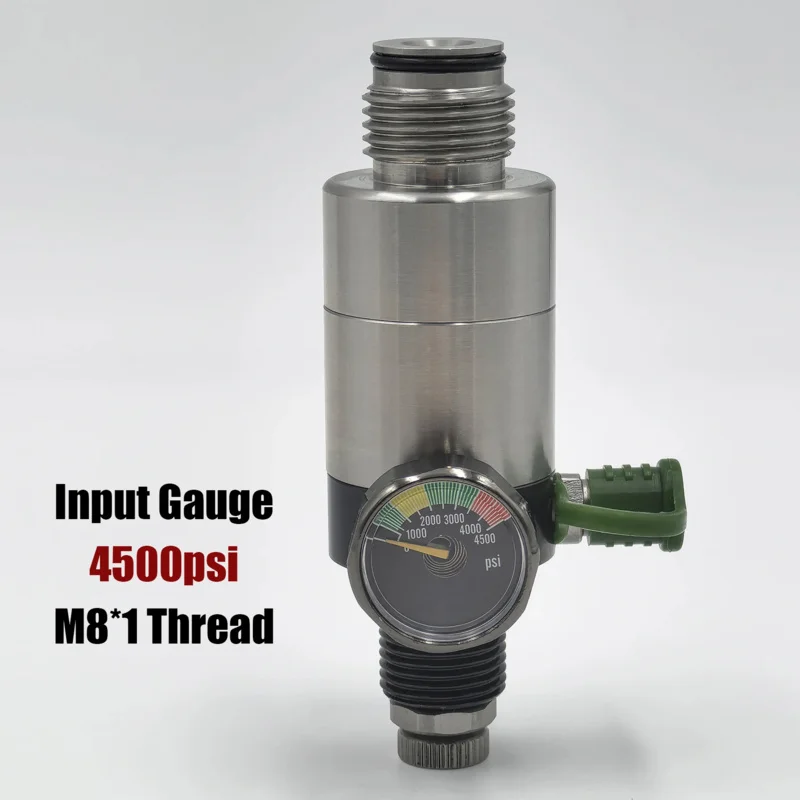 Imagem -03 - Calibre Duplo Macio do Manômetro do Tanque de ar Hpa Regulador Linha de Entrada Ajustável Linha de Saída M18 x 1.5 g1 214 a 3000psi