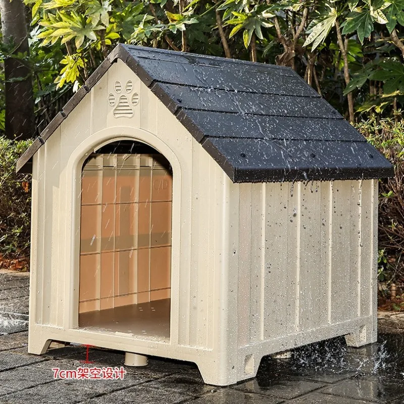 Ventilated Dog Kennel Waterproof Weatherproof Plastic Durable Pet House for Outdoor Indoor Use Available in Multiple Sizes - view 5