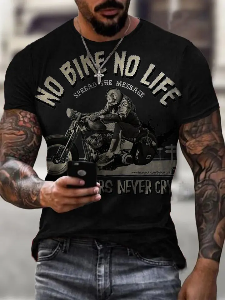 Retro Motor Men's T Shirt  Vintage Motorcycle Graphics Casual 3D Print Streetwear Fashion Tops Short Sleeve Oversized T Shirts