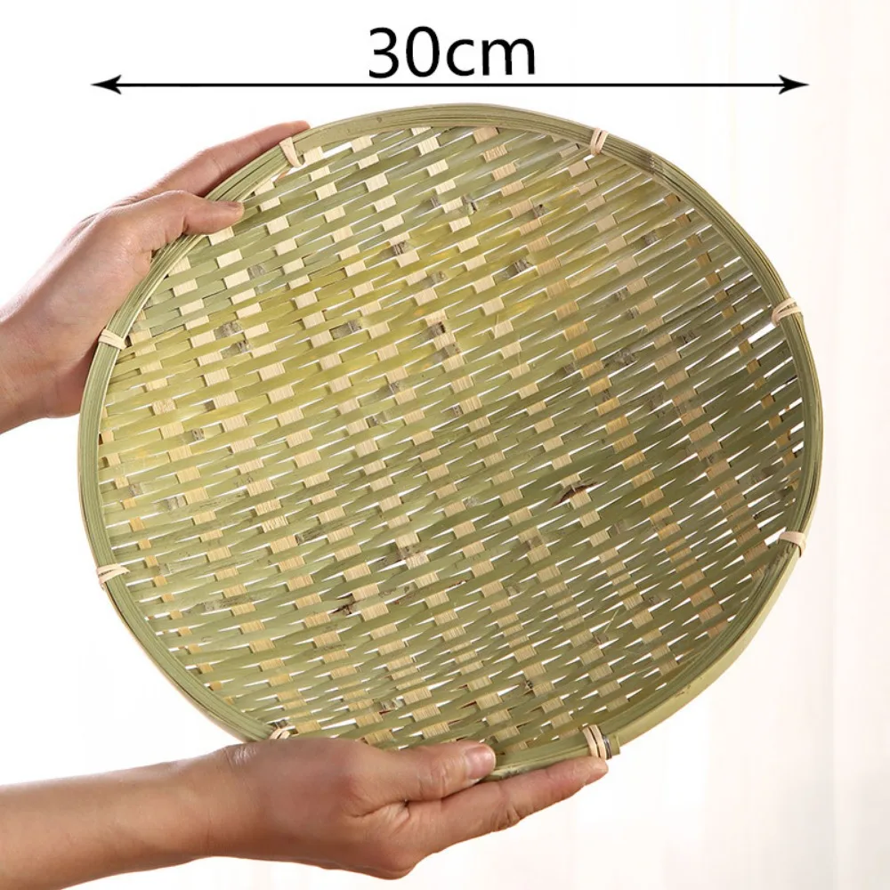 Creative Natural Bamboo Sieve Handmade Household Fruit Bread Basket Weaving Bamboo Dustpan Kitchen Storage