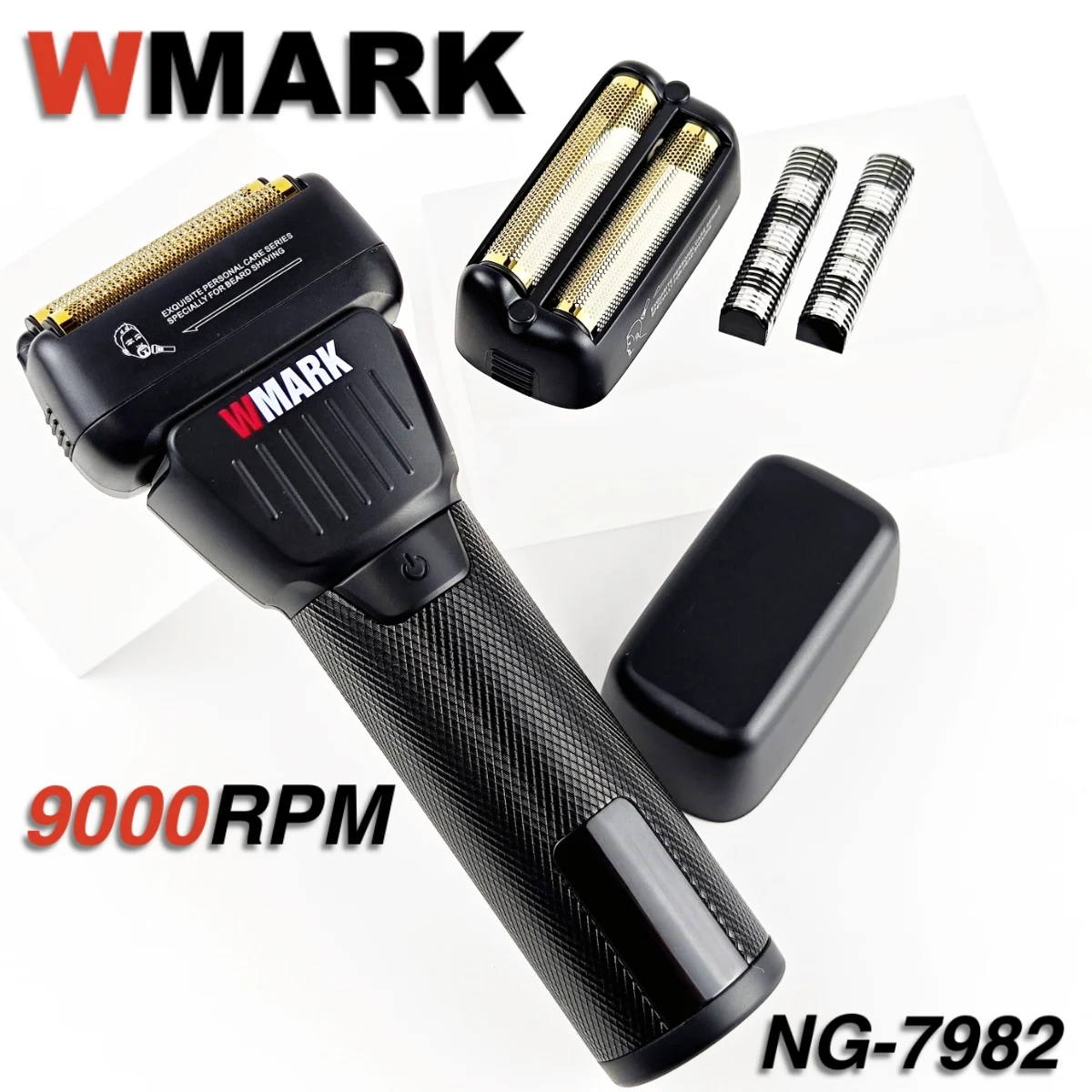 WMARK New Professional Hair Trimmer NG-7982 9000RPM LCD Digital Display Shaver Titanium Plating Double Blade for Men Shaving