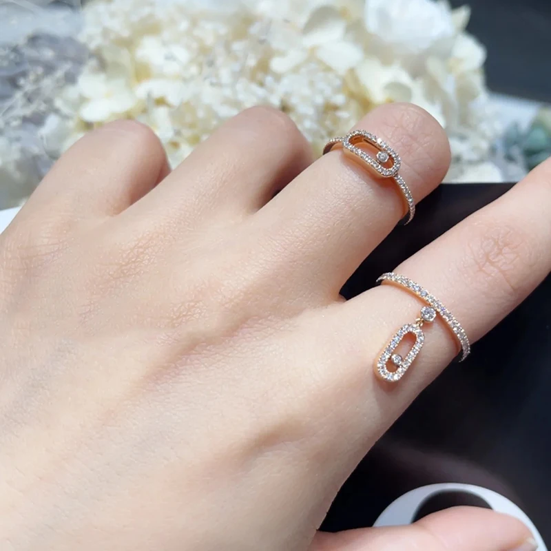 

High-end French jewelry S925 silver classic MOVE ring women's original luxury fashion accessories wedding party holiday gift