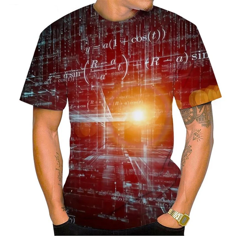 Funny Mathematical Formula Graphic T Shirts Fashion Summer Short Sleeve 3D Printed Math Teacher T-shirts Loose Casual Tees Tops
