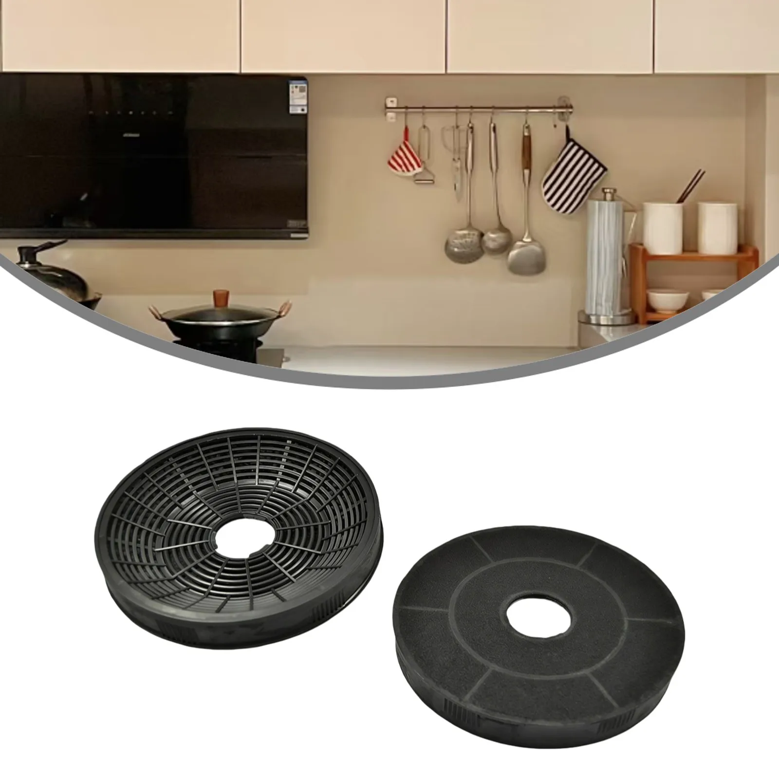 Black Kitchen Air Quality Improvement Activated Carbon Filter Activated Carbon Filtration Long-lasting Material For FWK-160