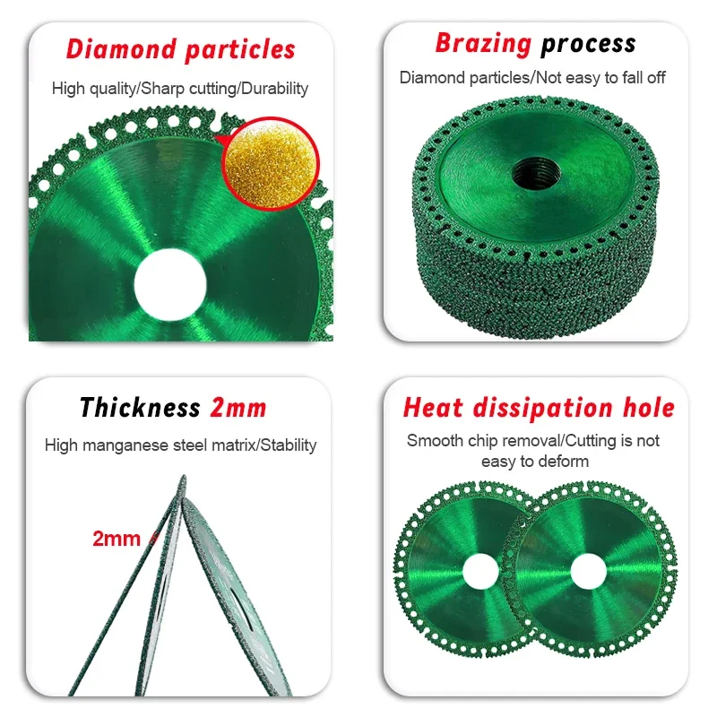 3pcs Multifunctional Cutting Saw Blade Diamond Saw Thin Wheel Disc For Ceramic Tile, Marble, Glass, PVC Pipe Smooth Cutting