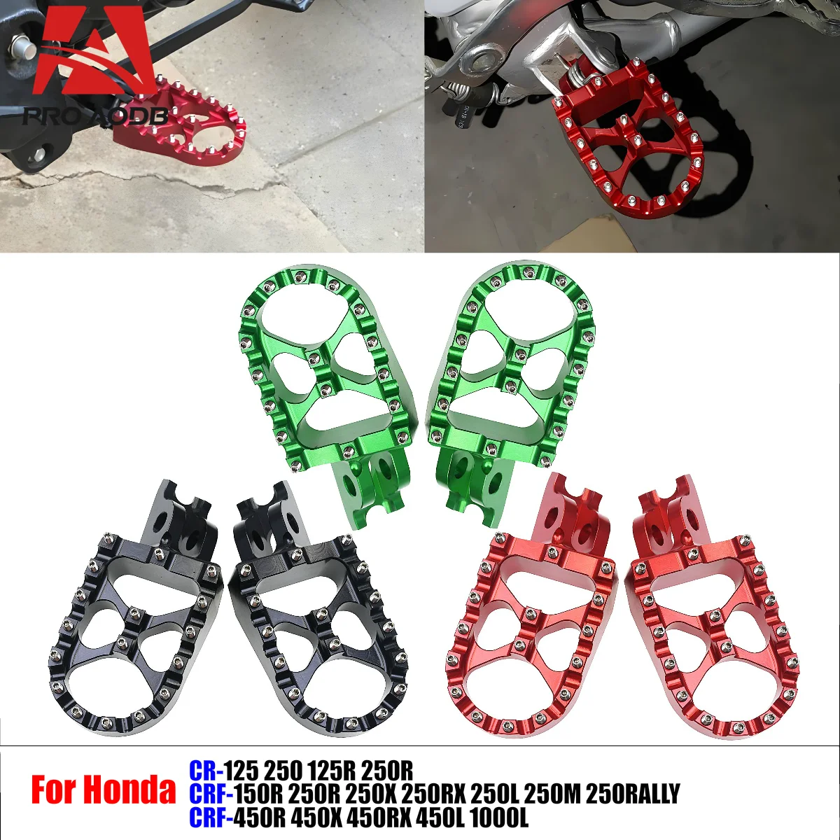 

Precision-Made Motorcycle Accessories - FootPegs Pedals For HONDA CR125 250 150R 250R CRF150R 250R 450R 250L 450L 250X 450X