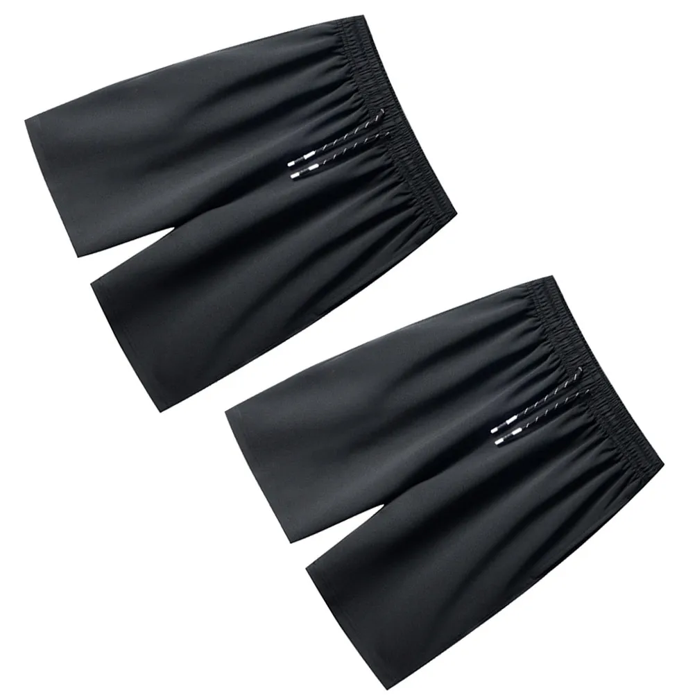 

2 шт. спортивные шорты для мужчин, летние дышащие шорты для бега, пляжа, повседневные шорты, черные, быстросохнущие, для тренажерного зала и плавания