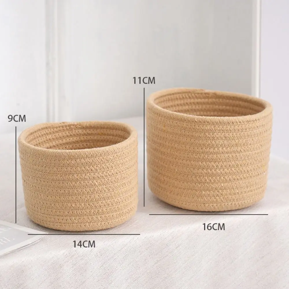 Cestino per cosmetici cestino portaoggetti in corda di cotone cestino portaoggetti intrecciato a mano in stile nordico minimalismo Desktop Organizer snack