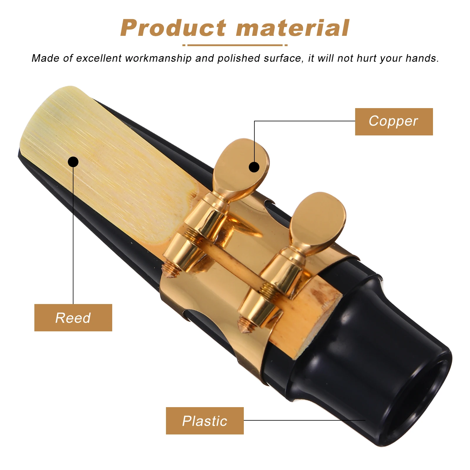 

1 Set Plastic Alto Saxophone Mouthpiece Kit Lightweight Replacement Parts For Alto Saxophone Accessories Easy Assembly Polished