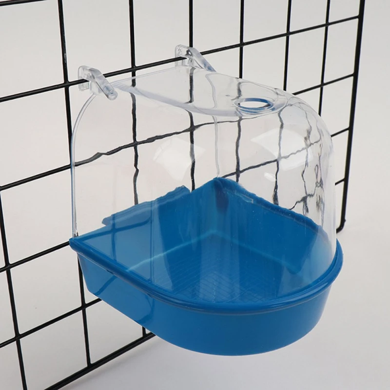 Pet Bird Bath Box Parrot Bathing Tub Cage Accessories Bird Bathtub Clean Transparent Bird Bath Cage Convenient Bath Bathroom