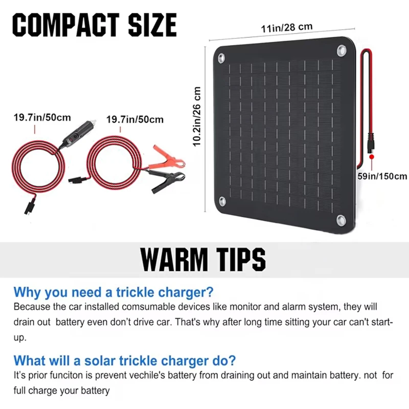 مقاوم للماء شاحن بطارية السيارة الشمسية 12 فولت لوحة طاقة شمسية مع وحدة تحكم لسيارة شاحنة قارب جزازة العشب Rv مقطورة بطارية جرار