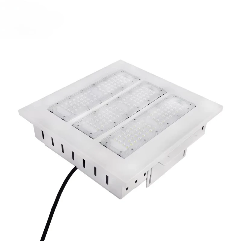 Outdoor Lighting Ceiling-Mounted Recessed Flexible Canopy Light Suitable for Gas Station and Warehouse 100W LED IP65 Waterproof