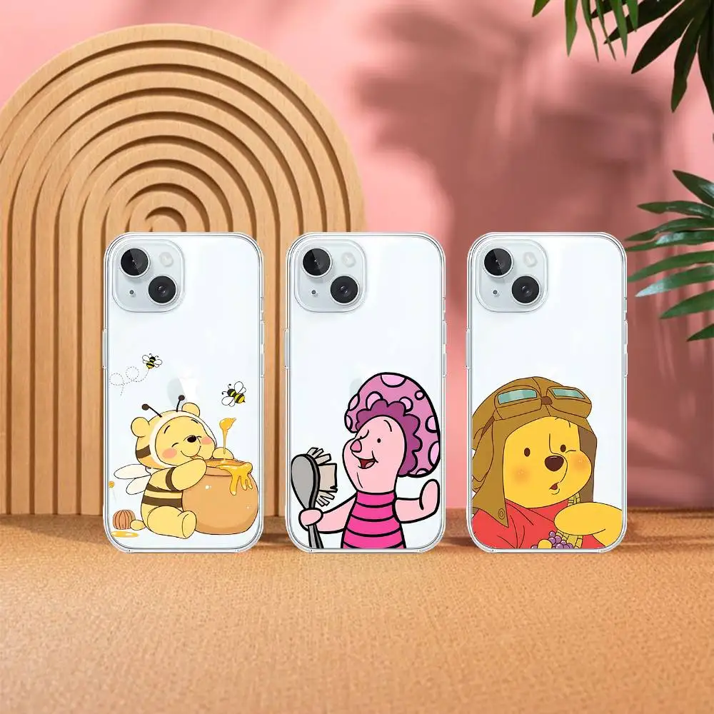 Lovely W-Winnie The P-Pooh Phone Case For IPhone 17 16 15 12 11 Pro Max 14 Plus 13 Mini Clear Cover Soft Funda