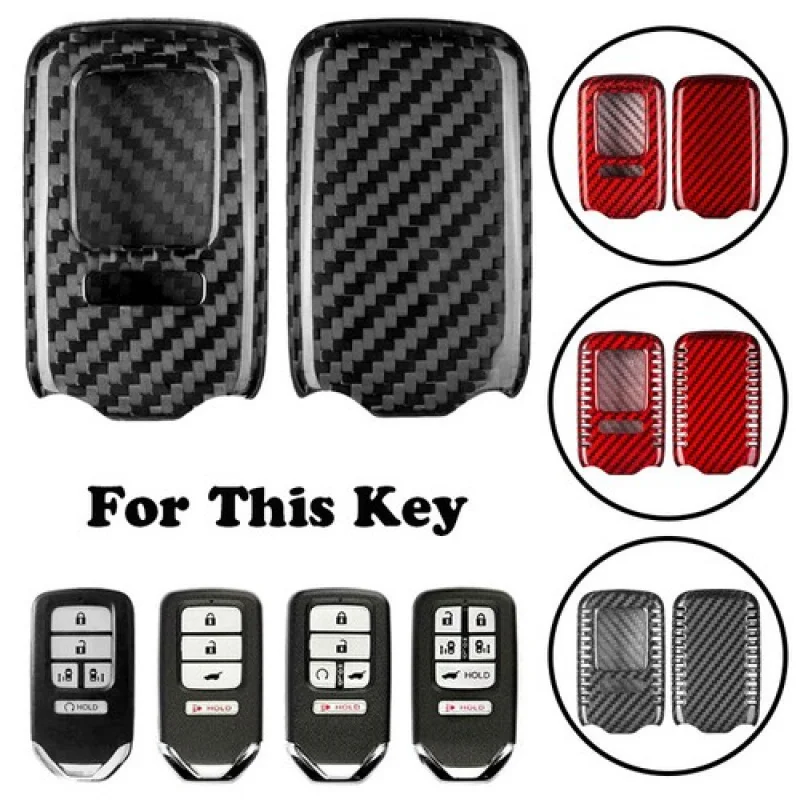 

Чехол для ключей из углеродного волокна A + для Honda Accord Civic Odyssey Pilot CR-V