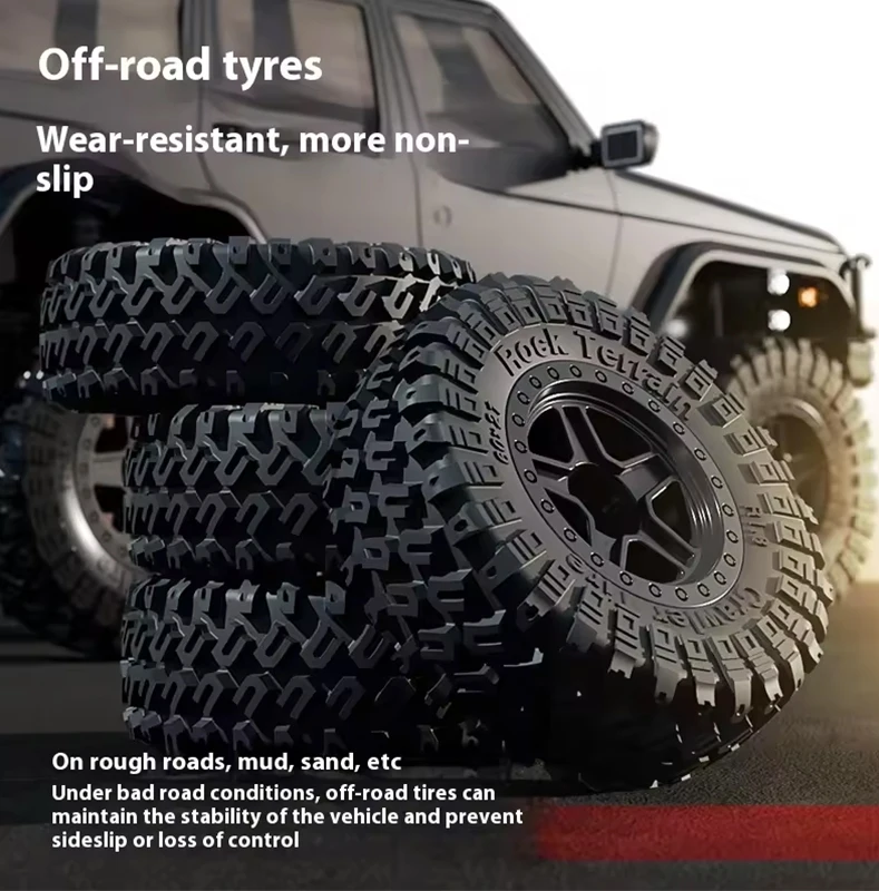 Voiture d'escalade tout-terrain télécommandée, échelle 1:18, phares liés, Proportion complète, moteur 2.4G 4WD, modèle de ramassage, jouets, cadeau